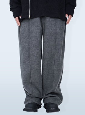 STREAMLET.CHEN:流线型立体裁剪 秋冬加厚双面毛呢休闲直筒西裤