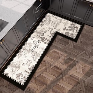 厨房专用地垫硅藻泥L形吸水垫吸油防滑可擦免洗地毯防油耐脏 法式