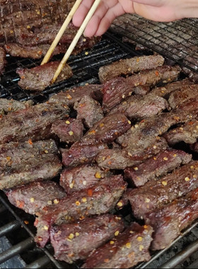云南高原黄牛干巴烤熟牛肉干普洱磨黑炭烤牛干巴麻辣/椒盐味/80克