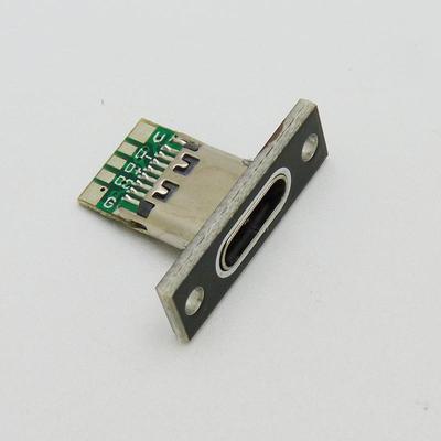 Type-C母头座带PCB板双面正反插母座diy连接器五个四个焊点测试版