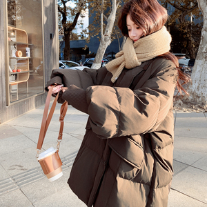 7362立领咖色中长款90羽绒服 P365控558图片