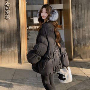 大货 D7117新标90绒黑色设计花苞羽绒服 P335控518图片