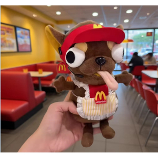 丑萌抽象吉娃娃麦当劳衣服玩偶挂件邪恶吉娃娃公仔趣味背包挂饰