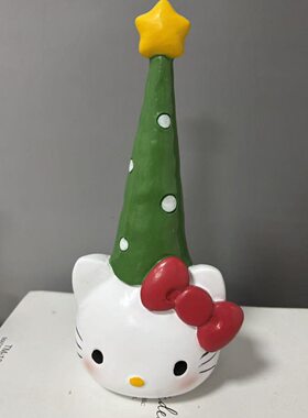 圣诞树Kitty猫可爱桌面收纳摆件