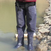 防水雨裤 钓鱼抓鱼裤 半身加厚齐腰捕鱼裤 雨裤 连体雨鞋 姜太公下水裤