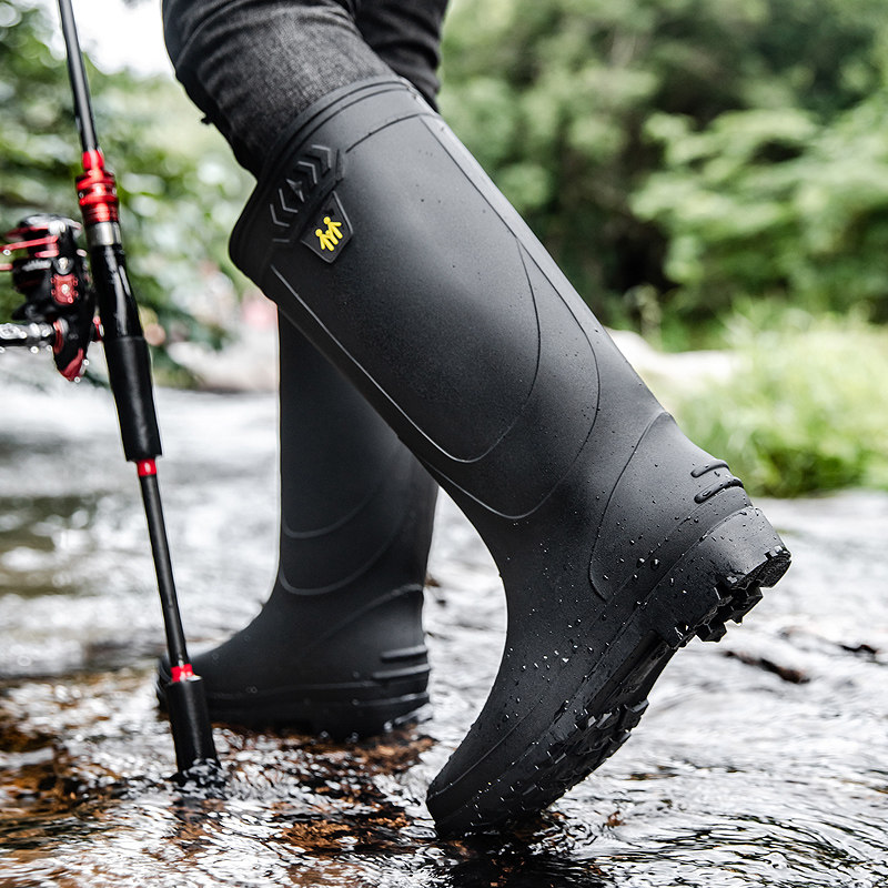 雨鞋男款高筒四季雨靴防水鞋轻便防滑钓鱼厨房工作胶鞋洗车鞋套鞋