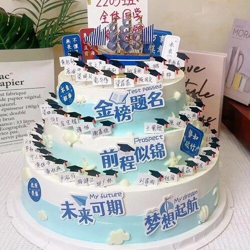 毕业季双层蛋糕可写博士帽插件