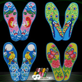 十字绣鞋 女透气男吸汗除臭自绣纯棉布夫妻双面刺绣手工垫 垫夏薄款