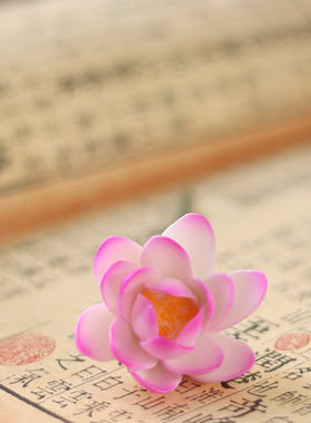 陶瓷手工捏花莲花荷花仿真花手工花艺茶台书房花瓶博古架装饰摆件