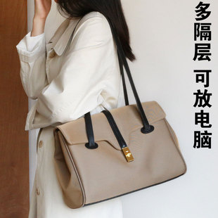 女士通勤手提公文包托特a4文件可放14寸笔记本电脑大容量多分隔层