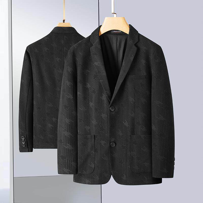 大码宽松商务休闲西装外套加肥加大男装春秋款西服大码时尚便西