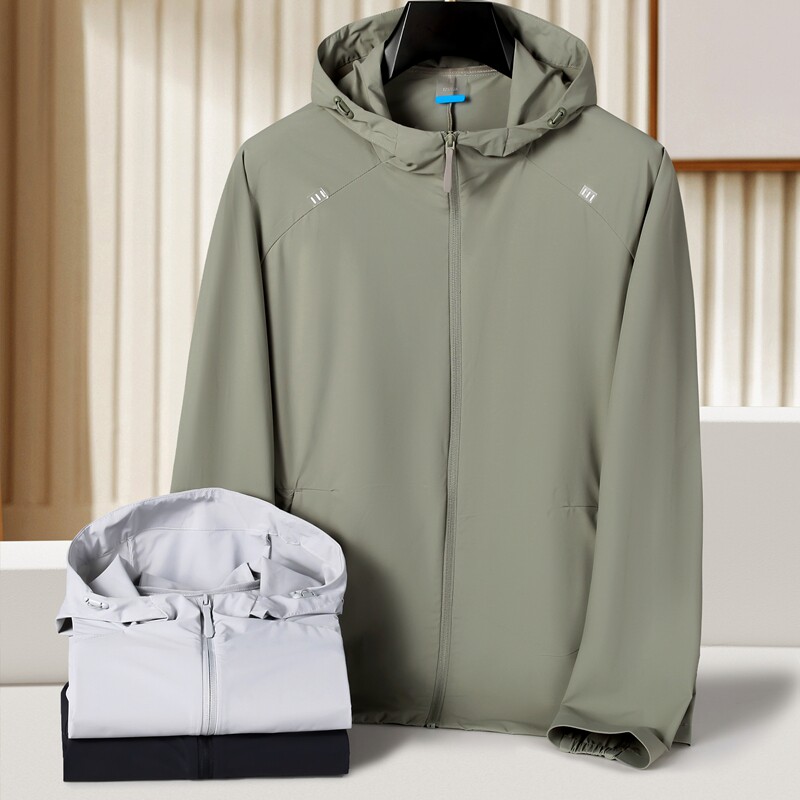 男士2025夏季凉感冰丝速干防晒休闲加肥加大薄款夹克皮肤衣外套