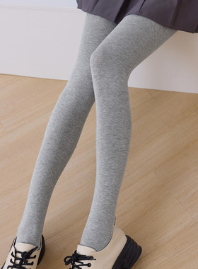 秋冬季平纹打底裤女薄款外穿高腰显瘦灰色连裤袜加绒中厚踩脚棉袜