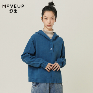 MOVEUP幻走2021冬季 .FUN系列连帽休闲小众设计柔软短款 毛衣女 新款