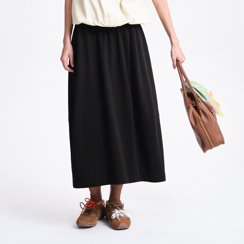 MOVEUP幻走2026春季新款.FUN系列松紧腰织唛破骨设计过膝半身裙,女装/女士精品,半身裙,淘宝优惠券,粉丝福利购,淘宝优惠卷