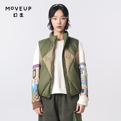 Moveup设计师立领撞色羽绒