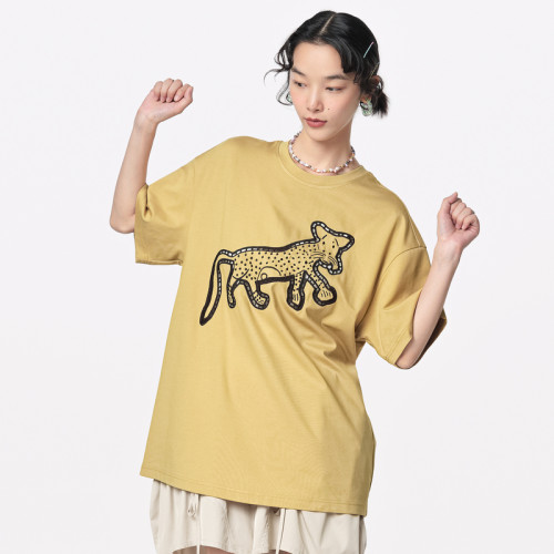 MOVEUP幻走2024夏季新品yangyang系列镂空绣花设计师短款T恤女