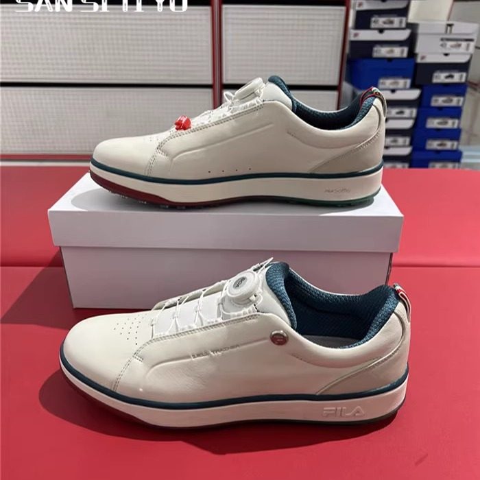 FILA斐乐男鞋BOA旋钮扣运动休闲舒适耐磨软钉高球鞋A12M311707B