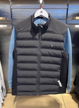 FILA斐乐2025冬季新款男子休闲舒适薄款立领羽绒马甲F61M543988