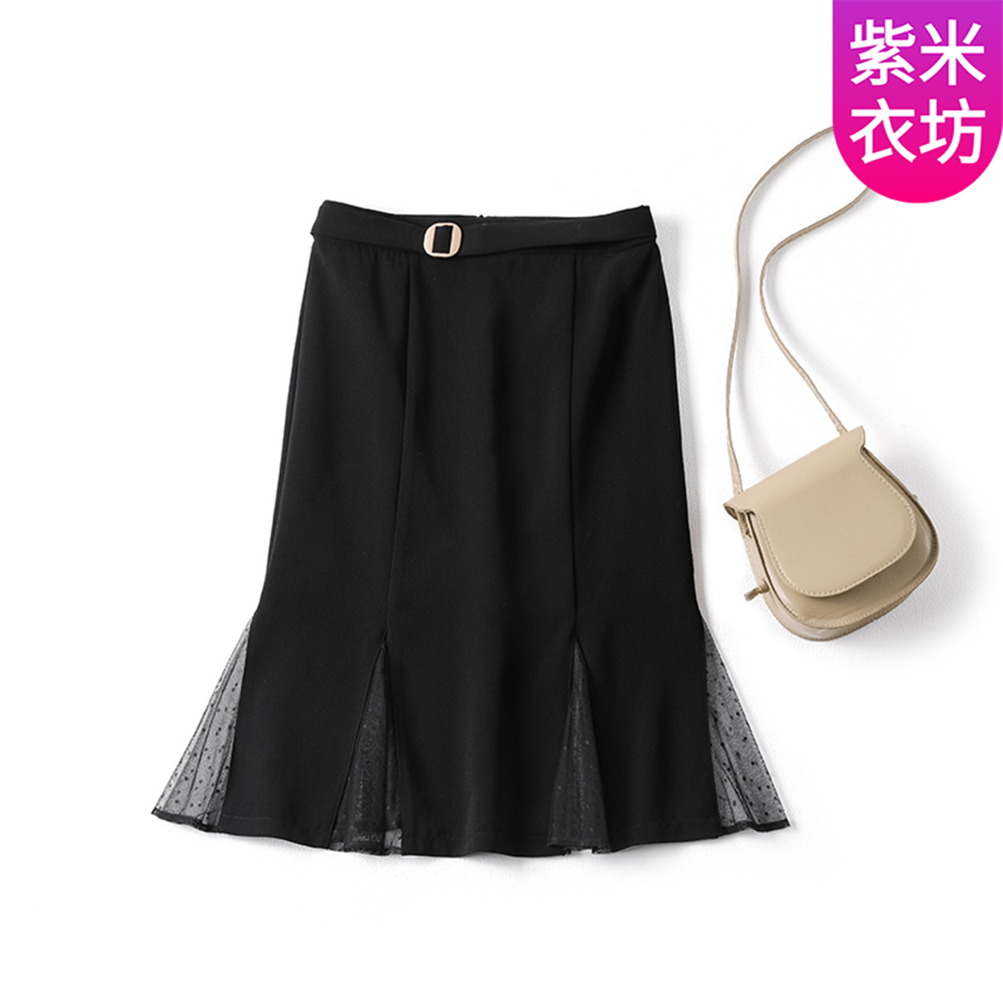 西装半身裙黑色鱼尾裙短裙裙子