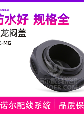 【尼龙闷盖】塑料闷盖 附六角螺母/O型圈 IP56黑色 元/只