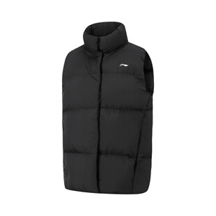 李宁羽绒服马甲女款2025冬季健身系列宽松保暖立领外套休闲马夹