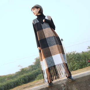 显瘦马甲袍子 欧美街拍时尚 重磅推 流苏羊毛呢打底背心连衣裙秋冬