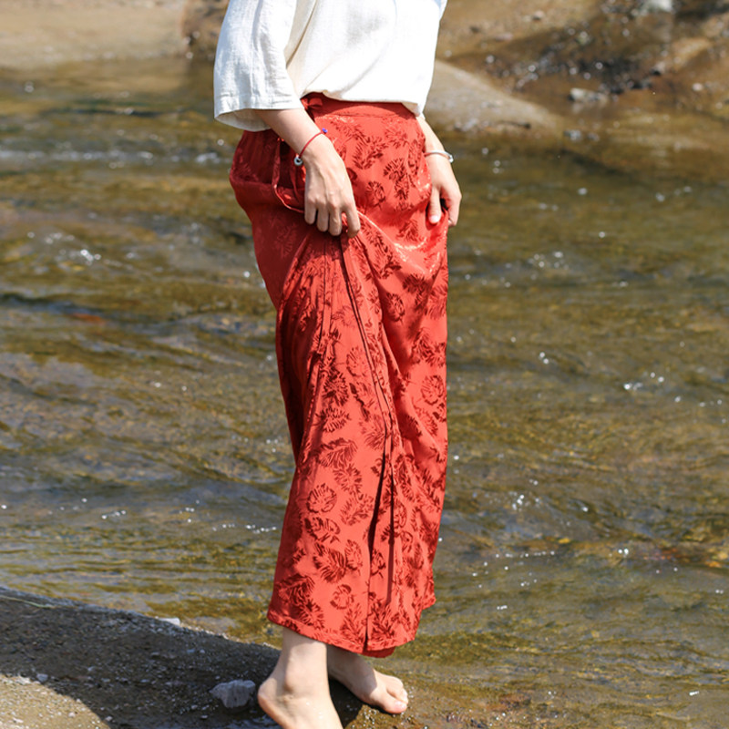 中长款裹裙新中式天丝提花