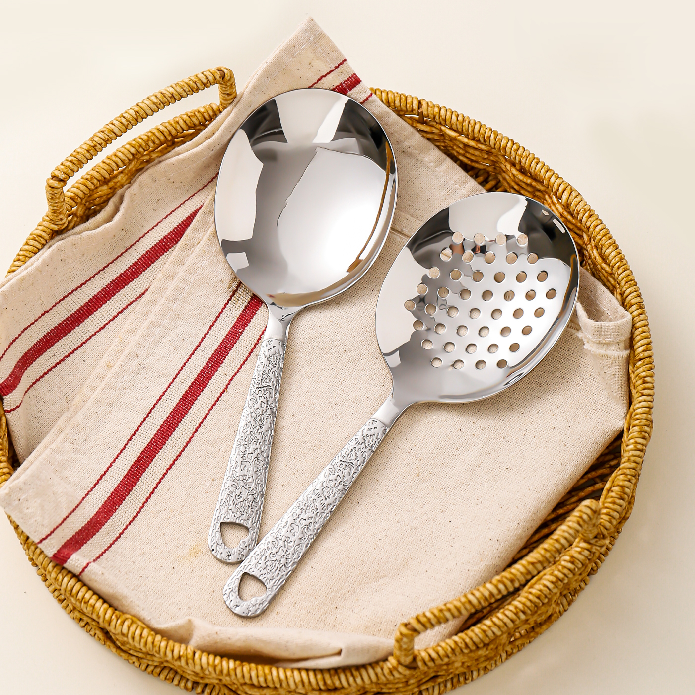 川岛屋食品级不锈钢分餐分菜公勺