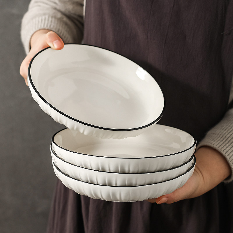 川岛屋陶瓷盘子家用菜盘2025新款釉下彩简约餐具套装碗碟餐盘【】