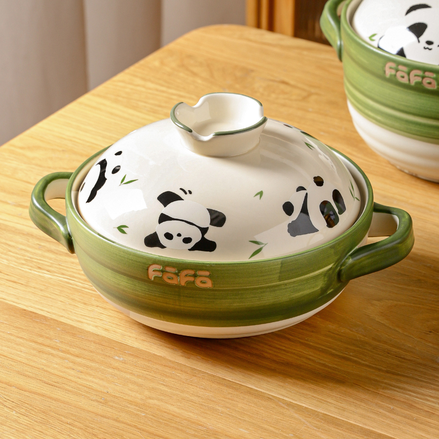 川岛屋熊猫砂锅耐高温干烧不裂家用2025新款炖汤煲汤锅燃气灶专用