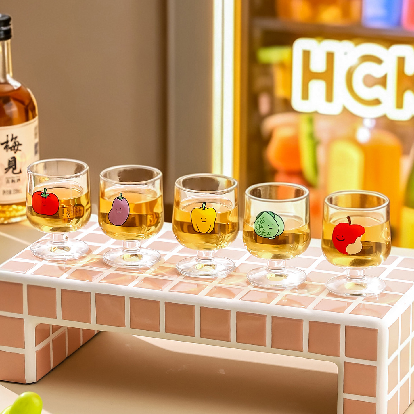 川岛屋迷你白酒杯玻璃小杯子家用可爱shot杯一口杯一两烧酒清酒杯