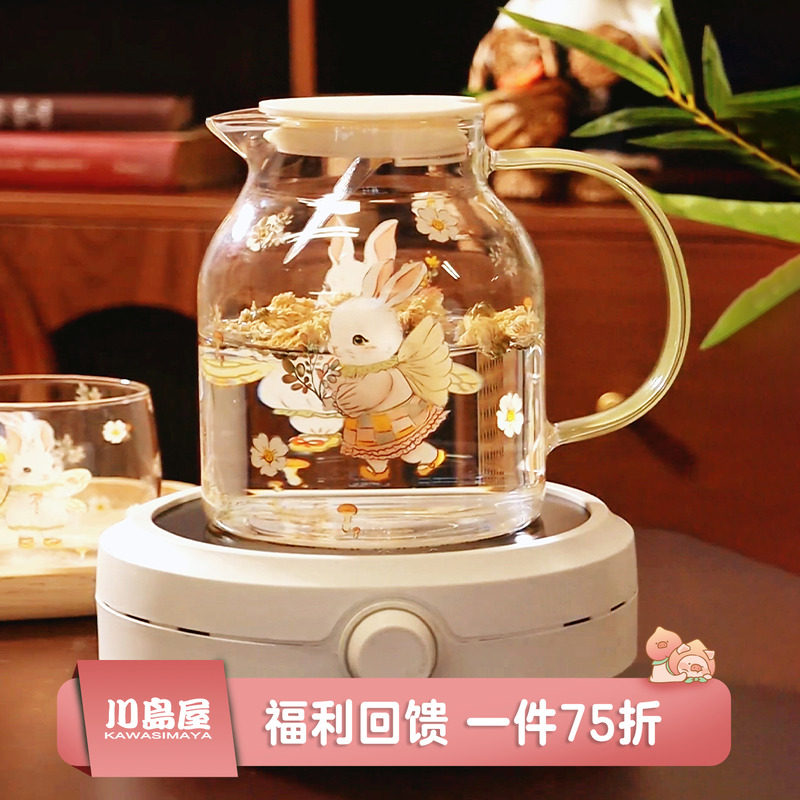 川岛屋耐高温玻璃茶壶泡茶家用2025新款电陶炉花茶煮茶壶茶具套装