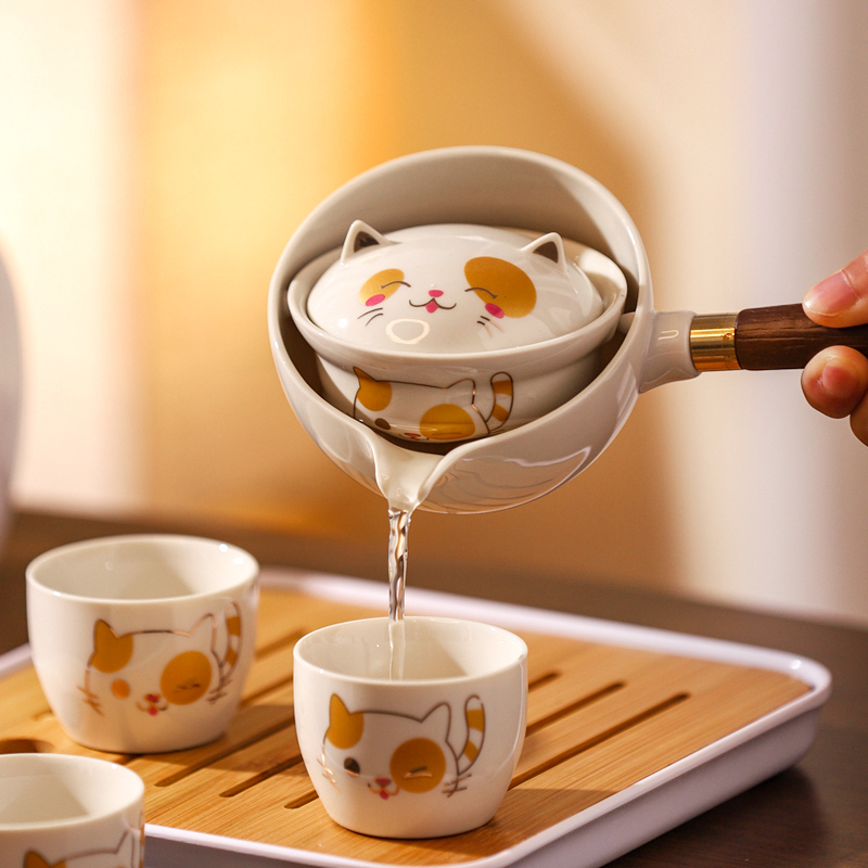 川岛屋功夫茶具套装2025新款女生高颜值便携式茶壶旅行茶具一人饮