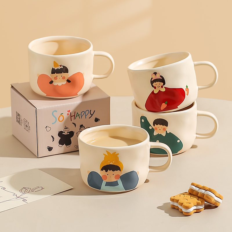 川岛屋一家三口四口亲子马克杯