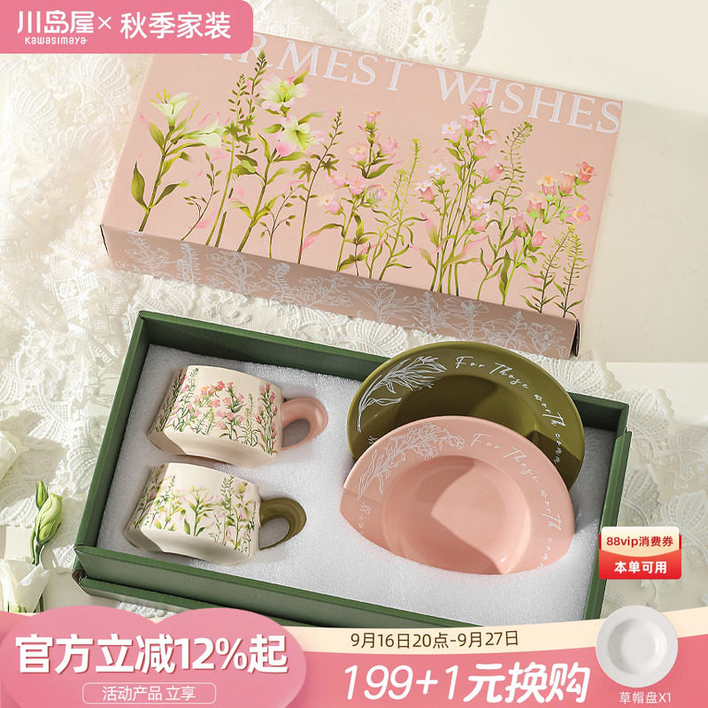 川岛屋咖啡杯碟套装杯子礼盒礼物图片