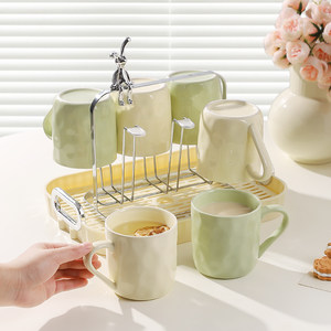 川岛屋奶油风水杯家用套装茶杯具