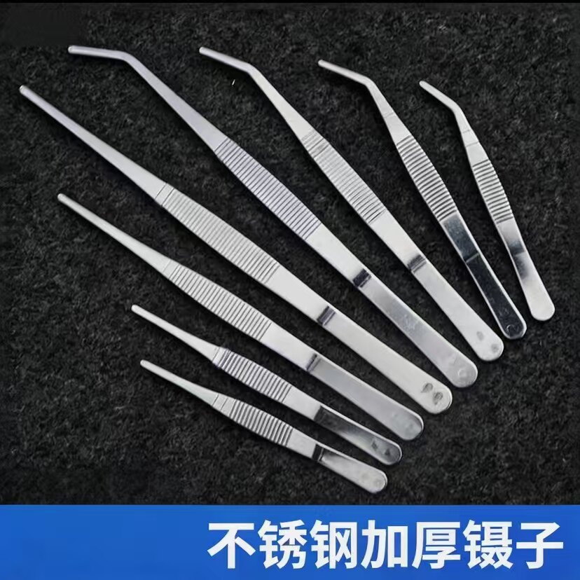 不锈钢镊子弯头加长加厚防滑图片