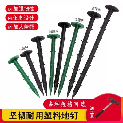 塑料地钉加粗拉枝地布固定大棚