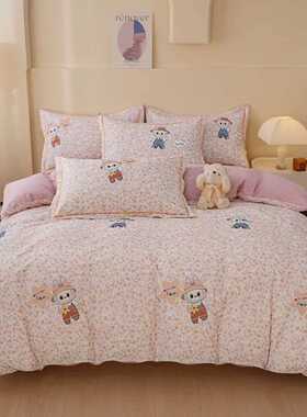 MB纯棉100棉全棉床品四件套被套床上用品学生宿舍床单四件套