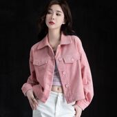 小个子气质开衫 灯芯绒短外套休闲衬衫 条绒上衣长袖 秋冬款 百搭 女装