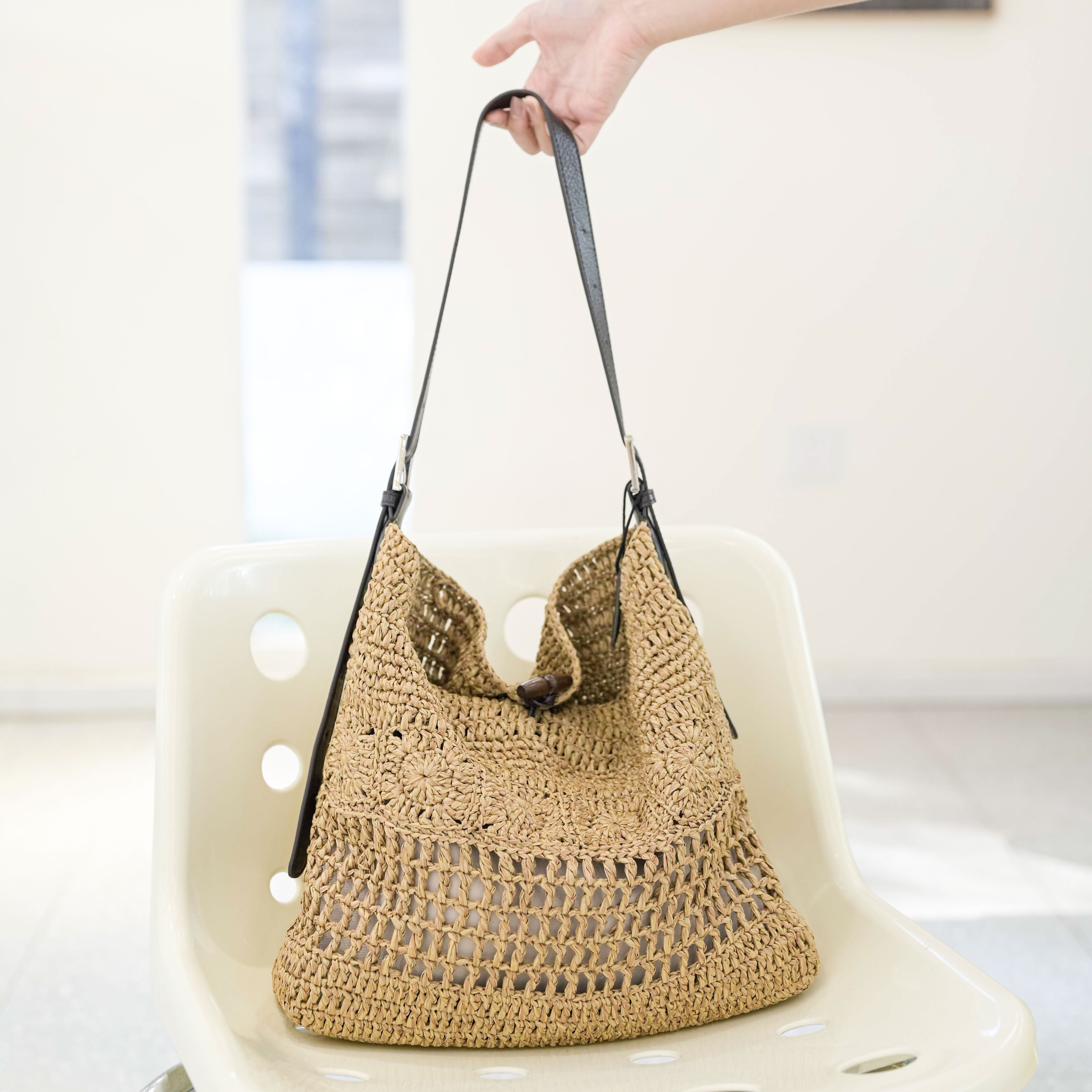 2025新款马特草夏季草编织包大容量单肩水桶包休闲慵懒风托特手提