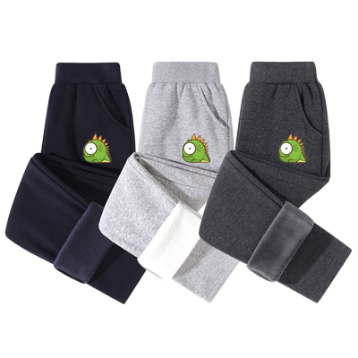 男童运动裤一体绒薄绒卡通休闲
