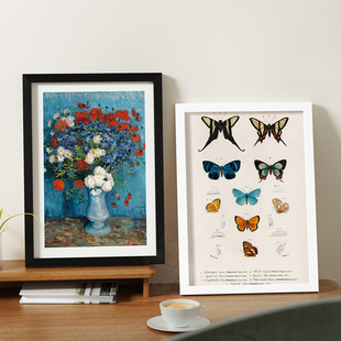 木质6寸相框挂墙A4纸画框8开素描油画儿童拼图框架免费照片打印