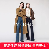 女锁色裤 子2025冬季 新款 娅丽达加绒微喇牛仔裤 高弹力黑色喇叭女裤