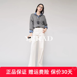 娅丽达雪绒阔腿裤2025冬季牛仔裤新款宽松遮肉加长大码直筒女裤潮
