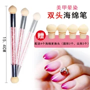 Móng tay xốp gradient bút đôi đầu smudge cọ Công cụ mới bắt đầu đặt bút push bút chì móng tay - Công cụ Nail