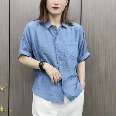 2025夏季新款女士衬衫短袖t恤