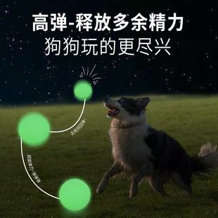 狗狗发光玩具球耐咬橡胶球夜光球磨牙户外弹力球狗狗训练互动玩具