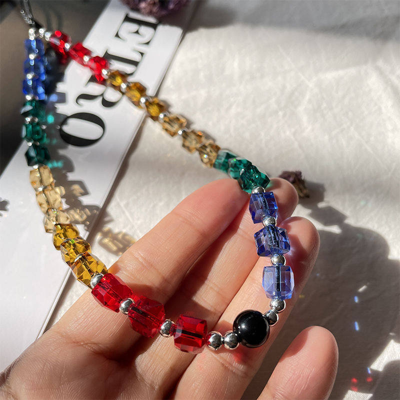 超闪亮彩色人造水晶ccd相机手绳diy珠子手机链挂绳高级小众防